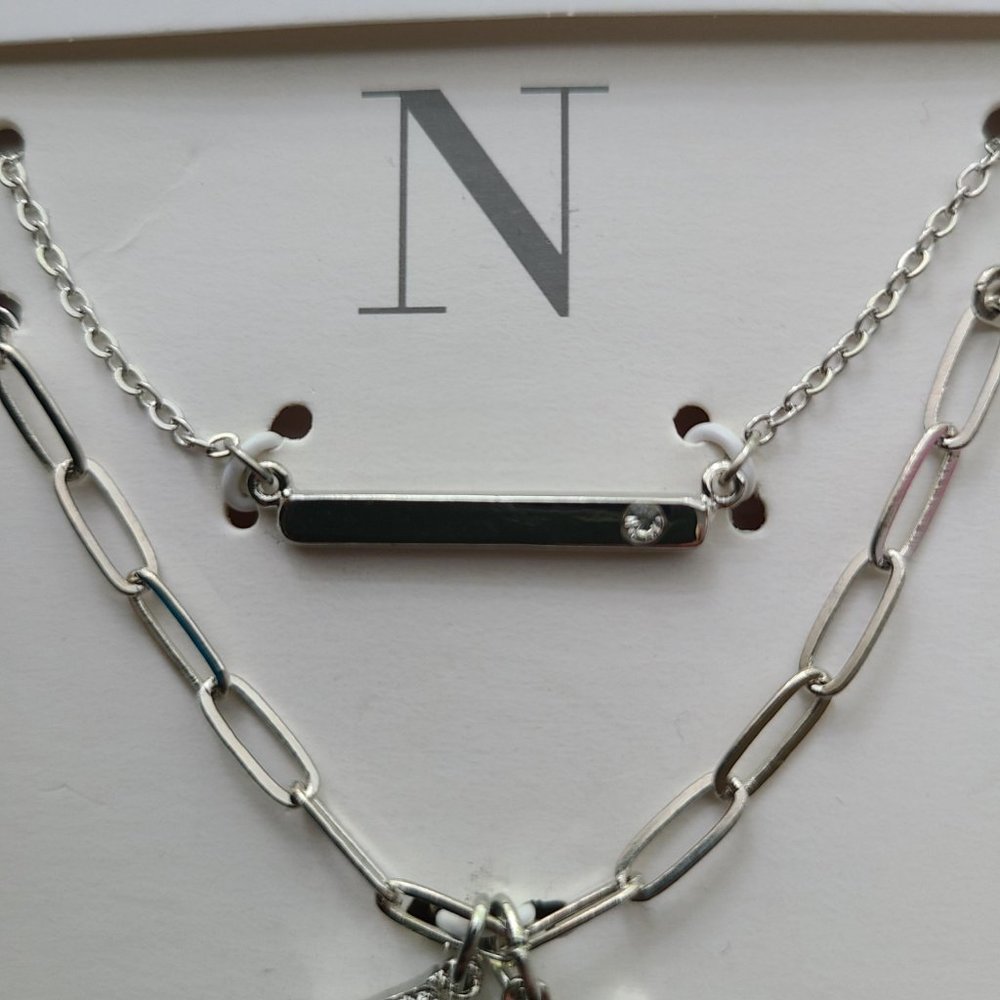 Time and Tru Set of 2 - 16" & 18" Necklaces with Extender Letter "N" - Picture 5 of 7